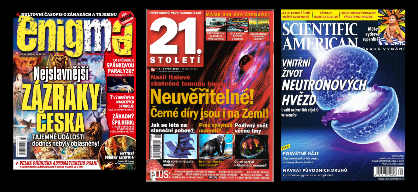 Picture of magazine covers before.